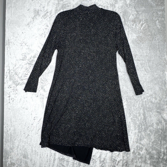 J Jill Dress Womens Large Black White Polka Dot Wearever Collection Shift Preppy - Picture 3 of 7